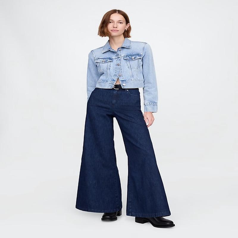High Rise Wide Flare Jeans - Dark Indigo