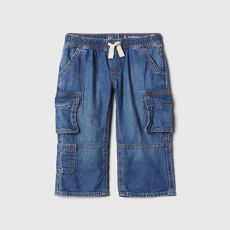 Baby & Toddler Cargo Baggy Jeans - Dark Indigo Blue