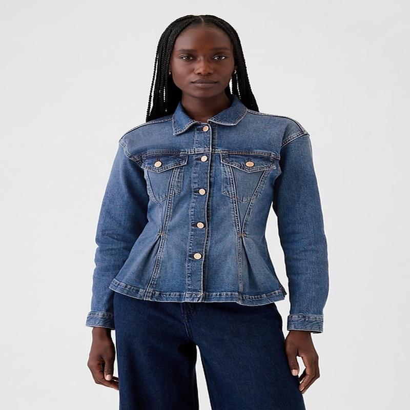 Cinched Denim Jacket - Medium Indigo