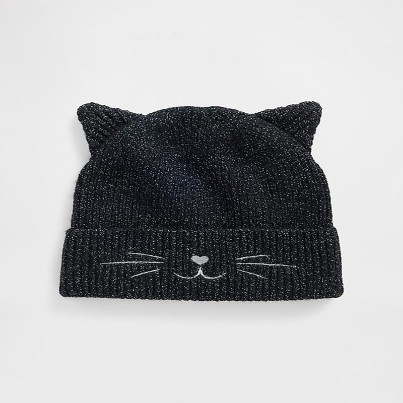 Baby & Toddler Cat Beanie - Black