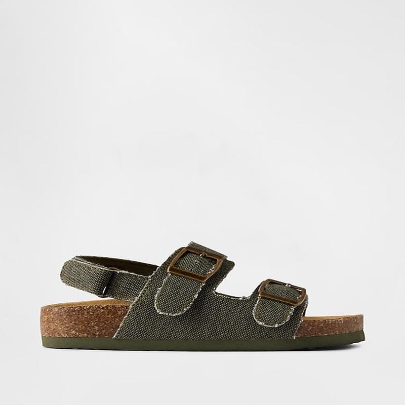 Toddler Buckle Cork Sandals - Thyme Green