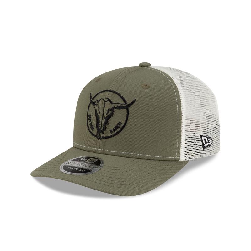 Yellowstone Bull Skull Green Bark 9SEVENTY Trucker Hat
