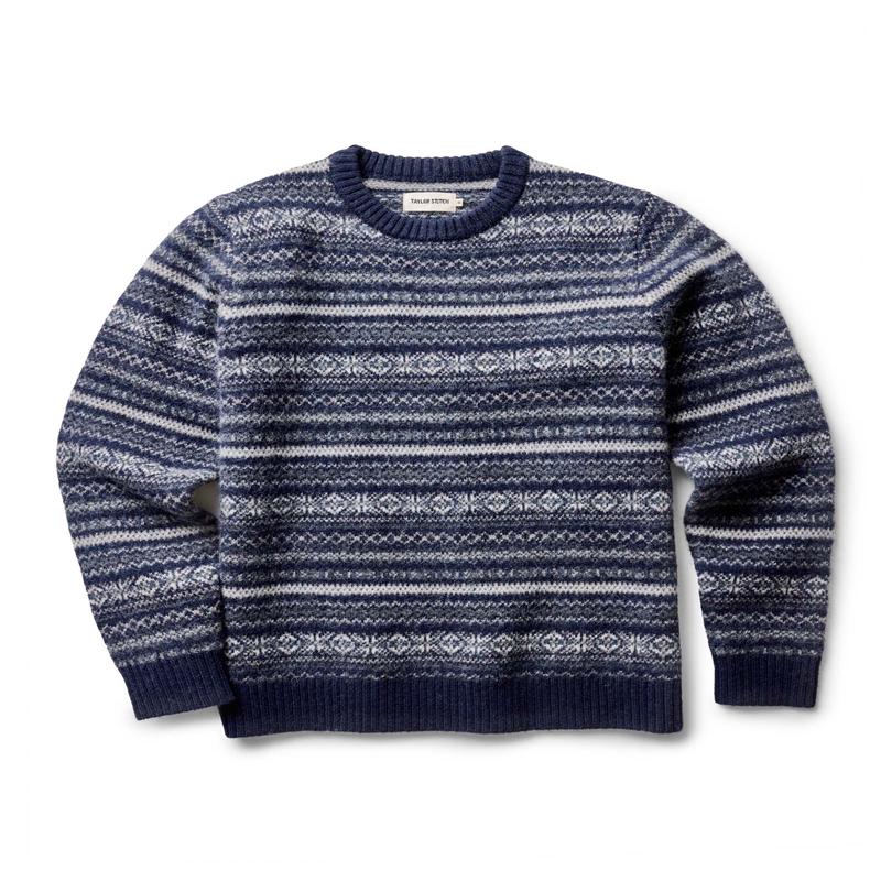 The Eastmoor Sweater in Navy Fair Isle Wool
